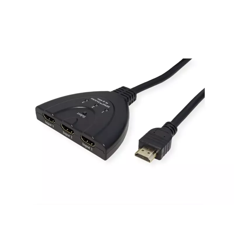 Conmutador HDMI VALUE 14.99.3567, HDMI, 4K (3840x2160) 60 Hz, 3 entradas, negro
