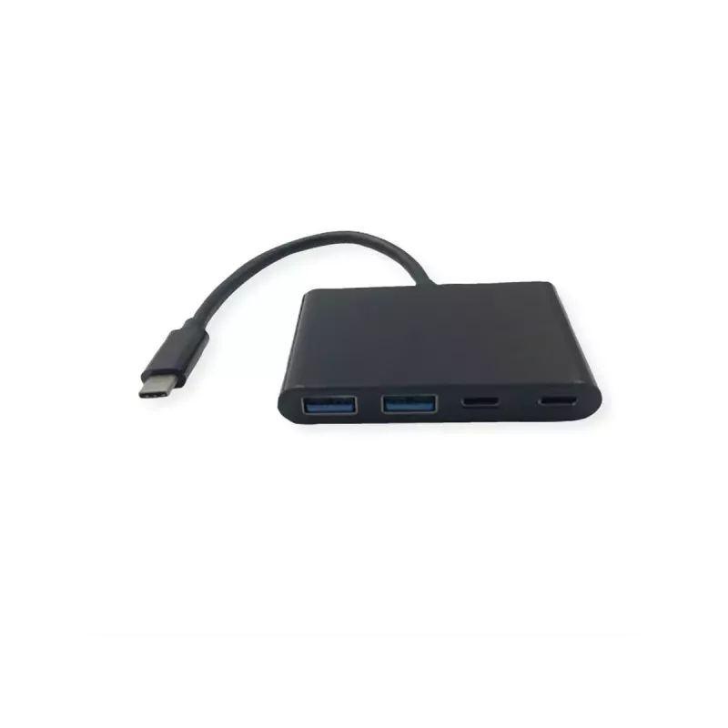Hub de interfaces USB-C VALUE 14.99.5041 — USB 3.2 Gen 1 Type-C/Type-A, 1000 Mbit/s, aluminio, negro, 76×46×12,2 mm