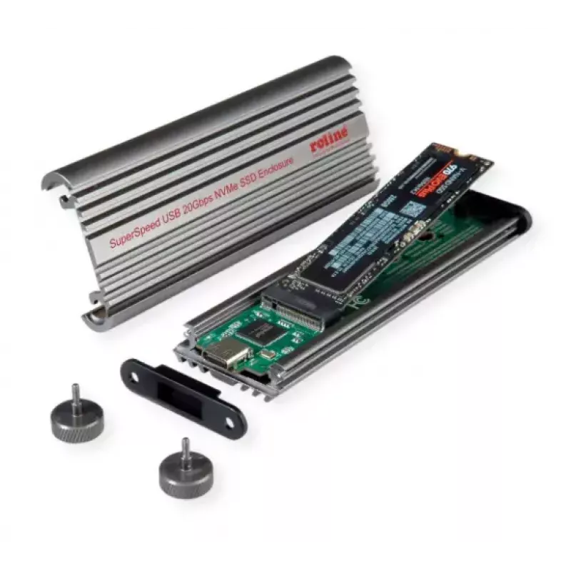 Carcasa para SSD ROLINE 16.01.4147 M.2 aluminio negro 20 Gbit/s