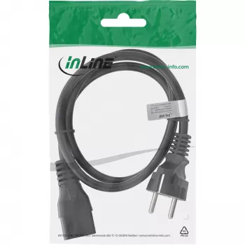 Cable de alimentación InLine 16 A CEE 7/7 recto / IEC320/C19 0,5 m
