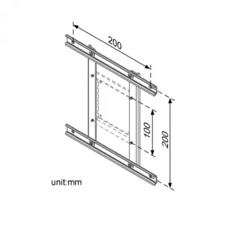 Adaptador VESA ROLINE 100x100-100x200/200x200 variable Plata