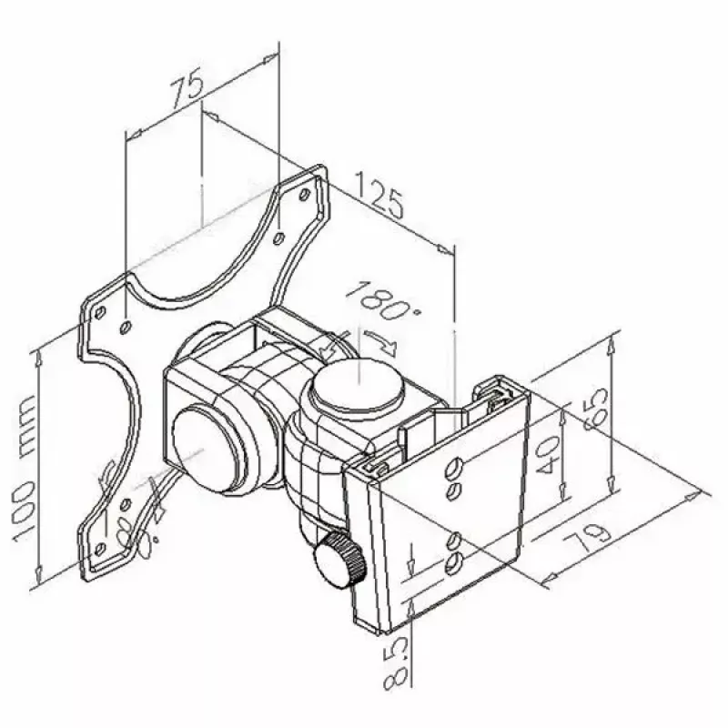 Kit de soporte de pared para monitor LCD 2 articulaciones VALUE 17.99.1125