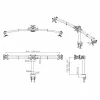 Brazo LCD triple VALUE con pinza de mesa negro — soporte de monitor para 3 pantallas, ajustable