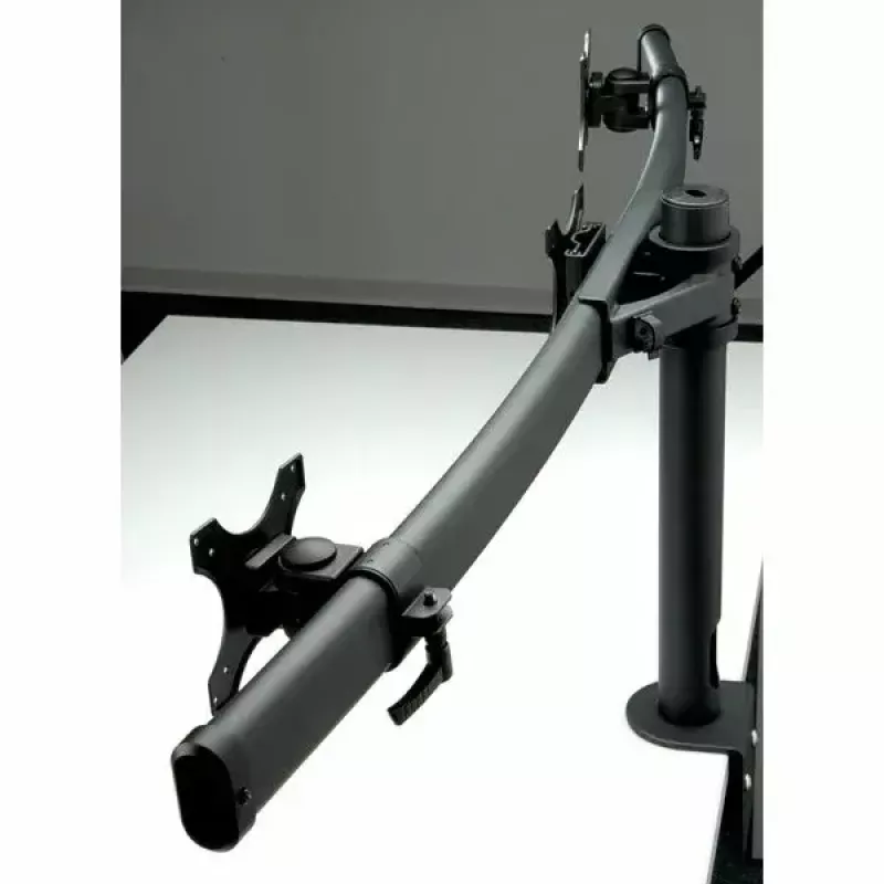 Brazo LCD triple VALUE con pinza de mesa negro — soporte de monitor para 3 pantallas, ajustable