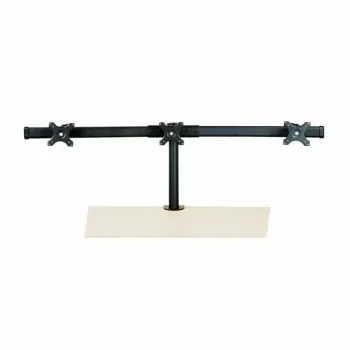 Brazo LCD triple VALUE con pinza de mesa negro — soporte de monitor para 3 pantallas, ajustable