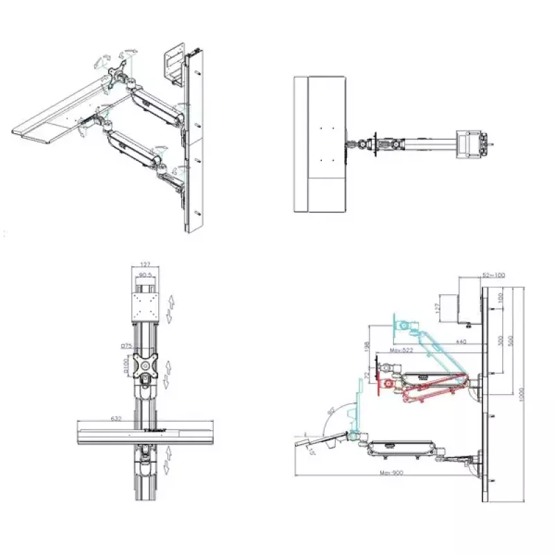 Estación de trabajo de montaje en pared VALUE Pneumatic