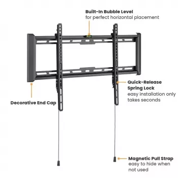 Soporte de TV VALUE 17.99.1222 negro 2,03 m 75 kg