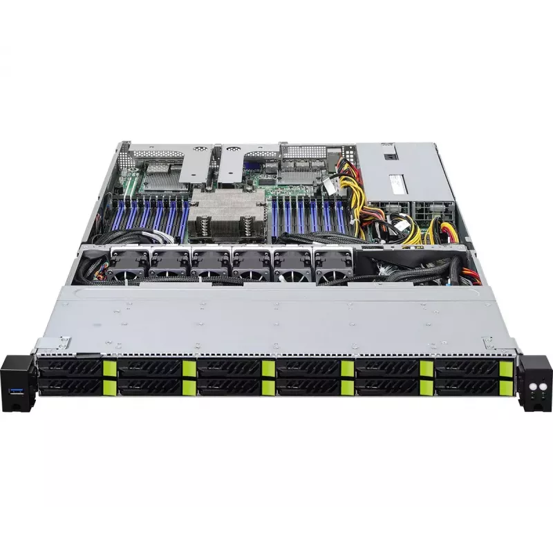 Caja de ordenador ASRock 1U12E-GENOA/2L2T Rack (1U) Gris