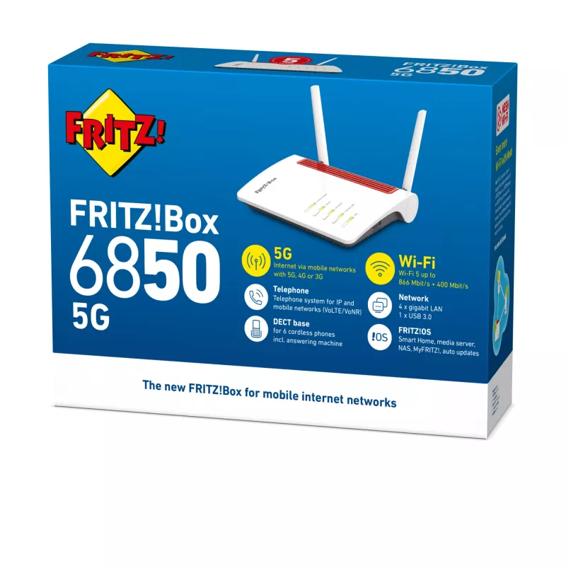 Router Wi-Fi Box 6850 5G Gigabit Ethernet Dualband (2,4 GHz / 5 GHz) Blanco