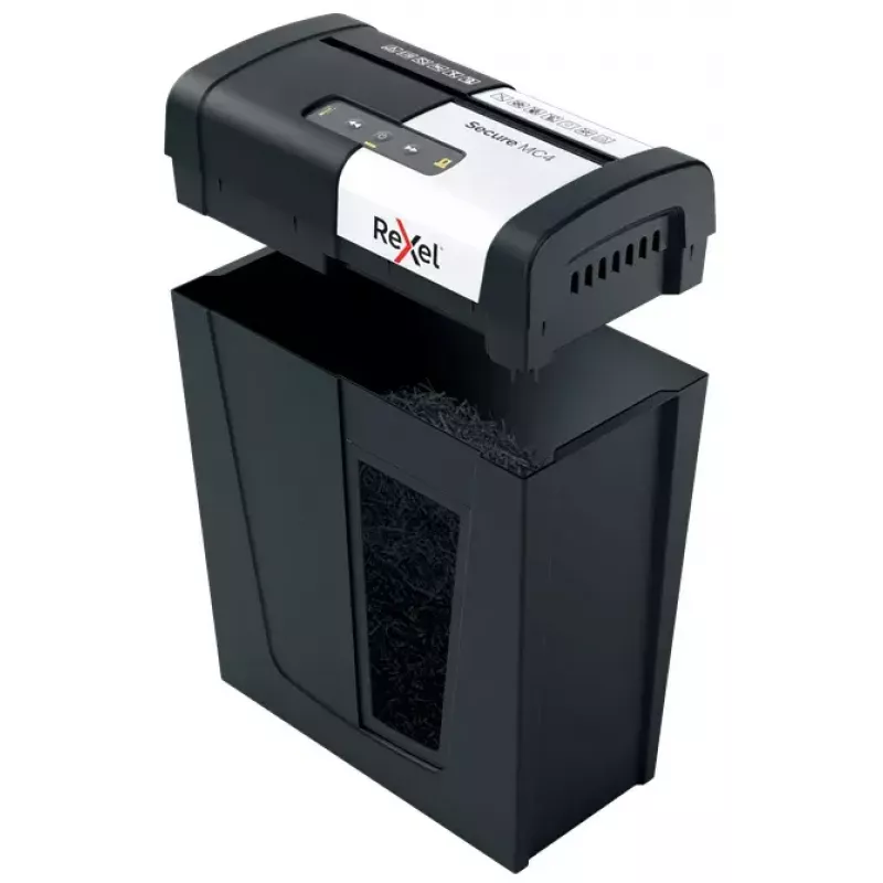 Destructora de documentos Rexel Secure MC4 Microcorte 60 dB Negro, Plata