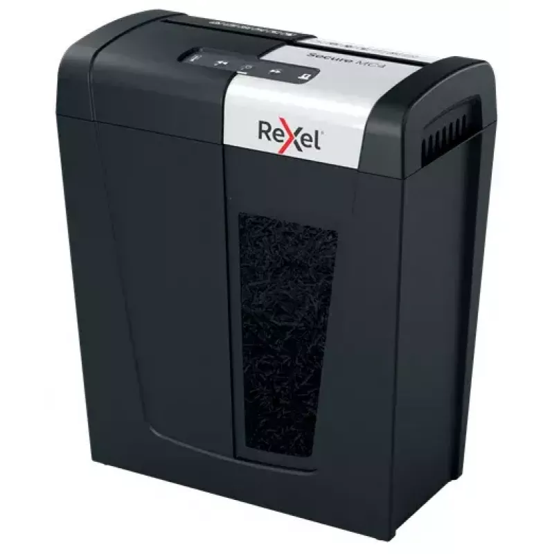 Destructora de documentos Rexel Secure MC4 Microcorte 60 dB Negro, Plata