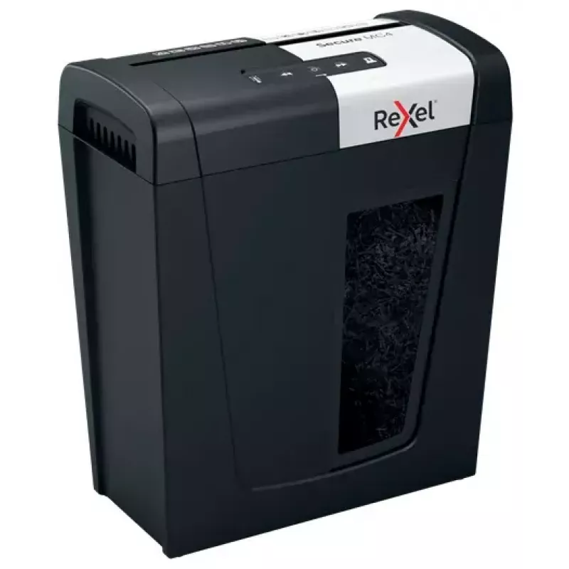Destructora de documentos Rexel Secure MC4 Microcorte 60 dB Negro, Plata