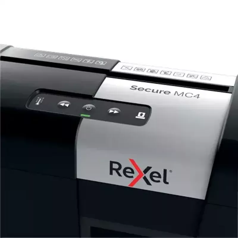 Destructora de documentos Rexel Secure MC4 Microcorte 60 dB Negro, Plata