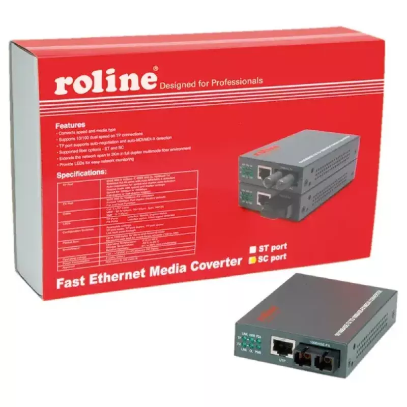 Convertidor Fast Ethernet ROLINE RC-100FX/SC