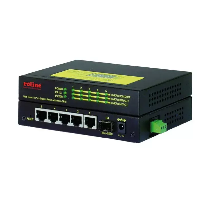 Switch de red ROLINE 21.13.1162 Gigabit Ethernet 5 puertos PoE
