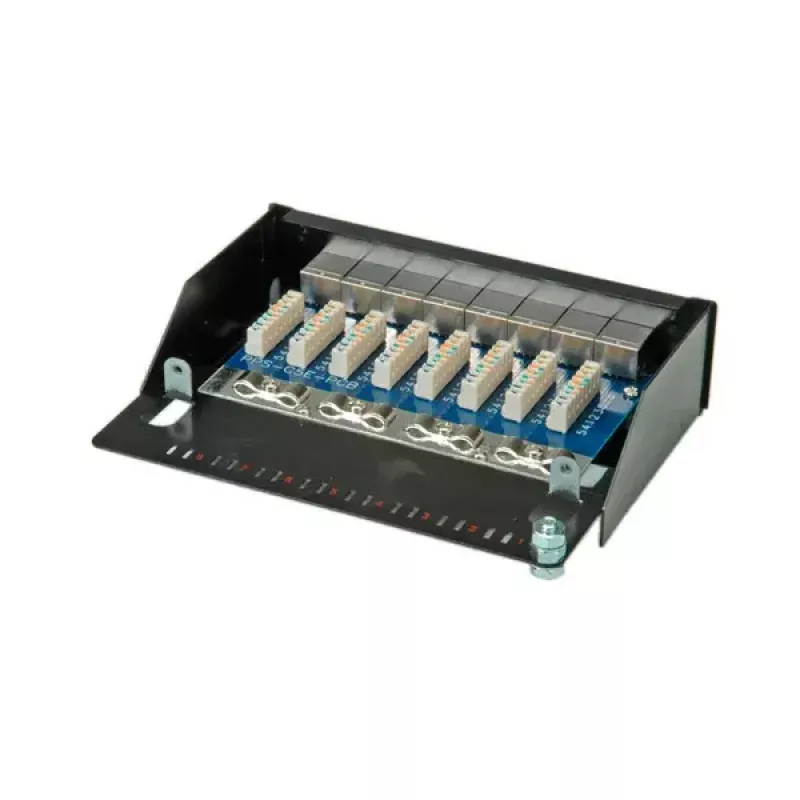Panel de parcheo de montaje en pared ROLINE Cat.5e 8 puertos STP negro