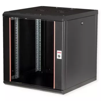 Rack de pared ROLINE Pro 12U 19 pulgadas, 600x600 mm, negro, IP20, cerradura con llave