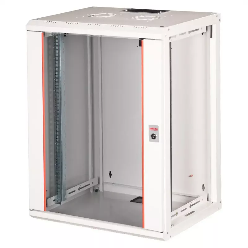 Armario rack de pared de 19 pulgadas ROLINE Pro 16U 600x450 mm, gris, cerradura con llave, IP20