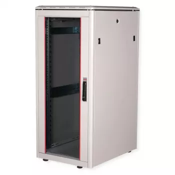 Armario de red de 19 pulgadas ROLINE Pro 26U, 600x800 mm AnxPr, puerta de cristal, gris, IP20, capacidad de carga 600 kg
