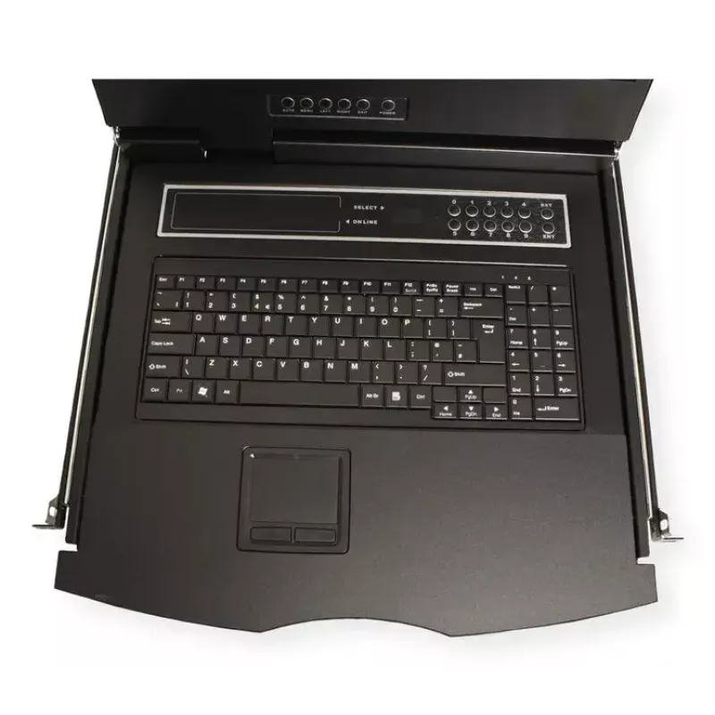 VALUE 26.99.0192 consola KVM con conmutador KVM de 8 puertos, TFT de 19 pulgadas (48,3 cm) 1366x768, VGA, USB, teclado suizo