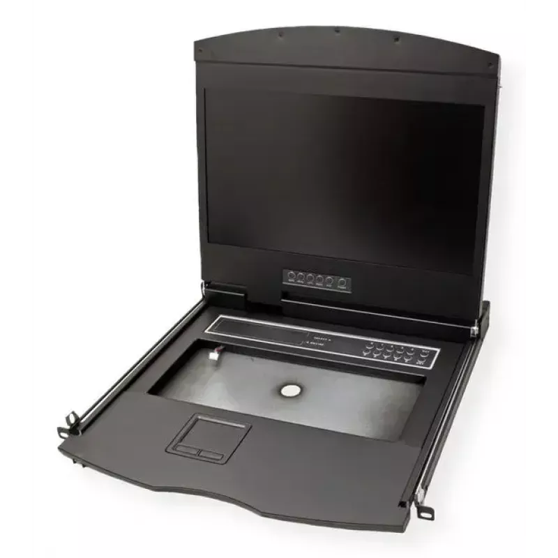 VALUE 26.99.0192 consola KVM con conmutador KVM de 8 puertos, TFT de 19 pulgadas (48,3 cm) 1366x768, VGA, USB, teclado suizo