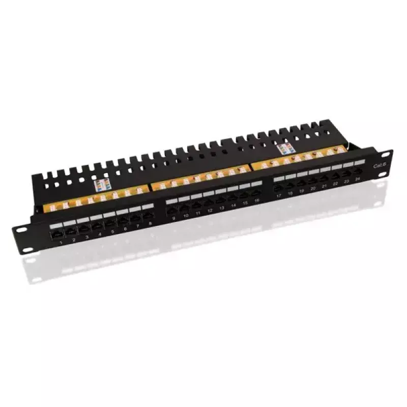 Patch panel VALUE Cat.6/Class E 24 puertos UTP negro