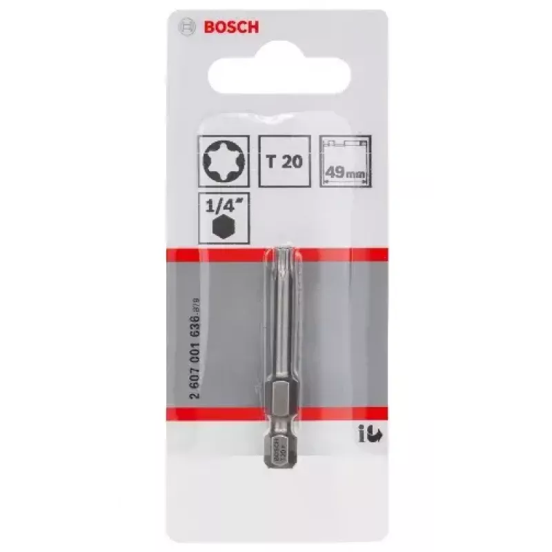 Bosch 2607001636 punta de destornillador Torx T20, 25,4 mm, hexagonal
