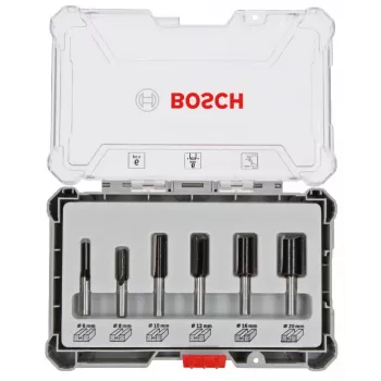 Bosch Juego de fresas (fresas para ranuras), 6 uds., vástago de 6 mm, 2607017465