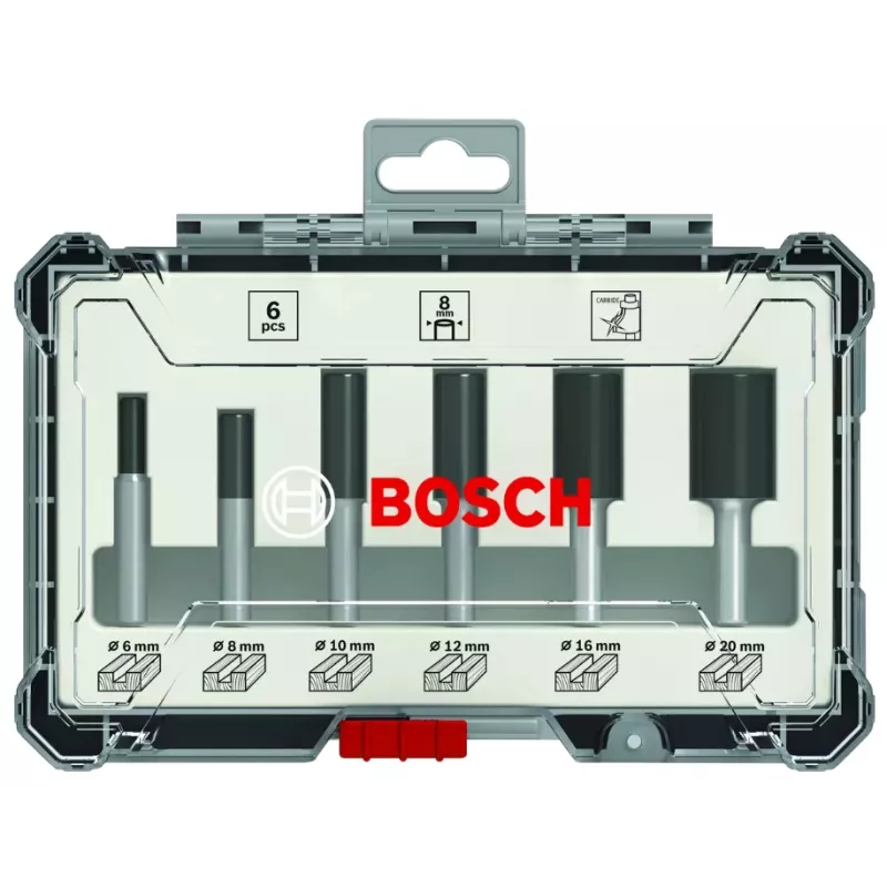 Bosch Juego de fresas (fresas para ranuras), 6 uds., vástago de 6 mm, 2607017465
