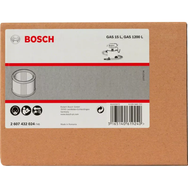 Bosch 2 607 432 024 accesorio/suministro para aspirador filtro aspirador de tambor