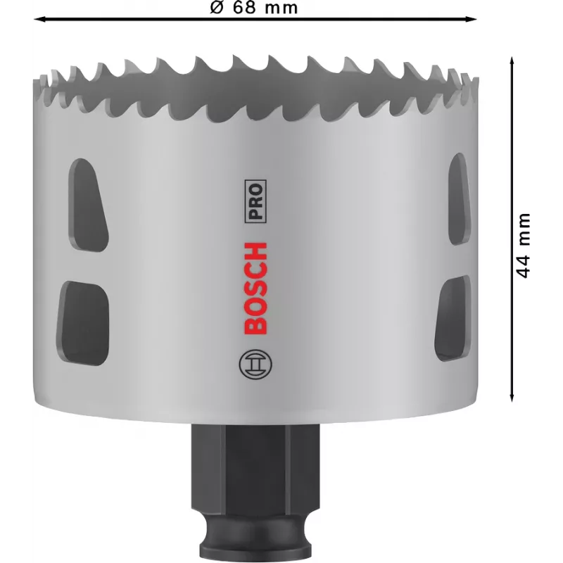 Sierra de corona Bosch PRO 68 mm Progressor PC Plus – modelo 2608594398 para metal y madera