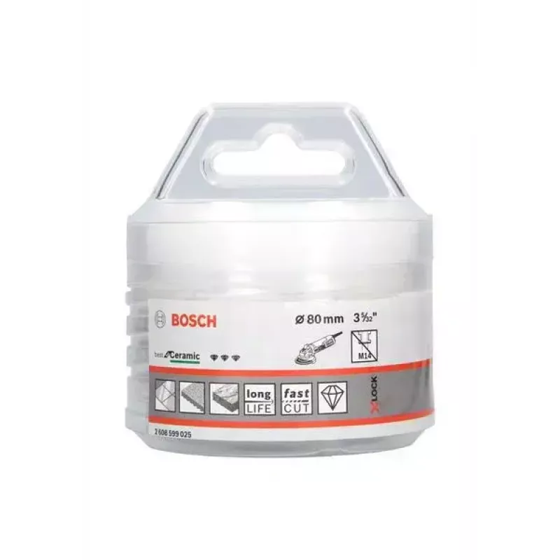 Bosch X-LOCK DRYspeed Broca de diamante en seco para cerámica, 80 mm