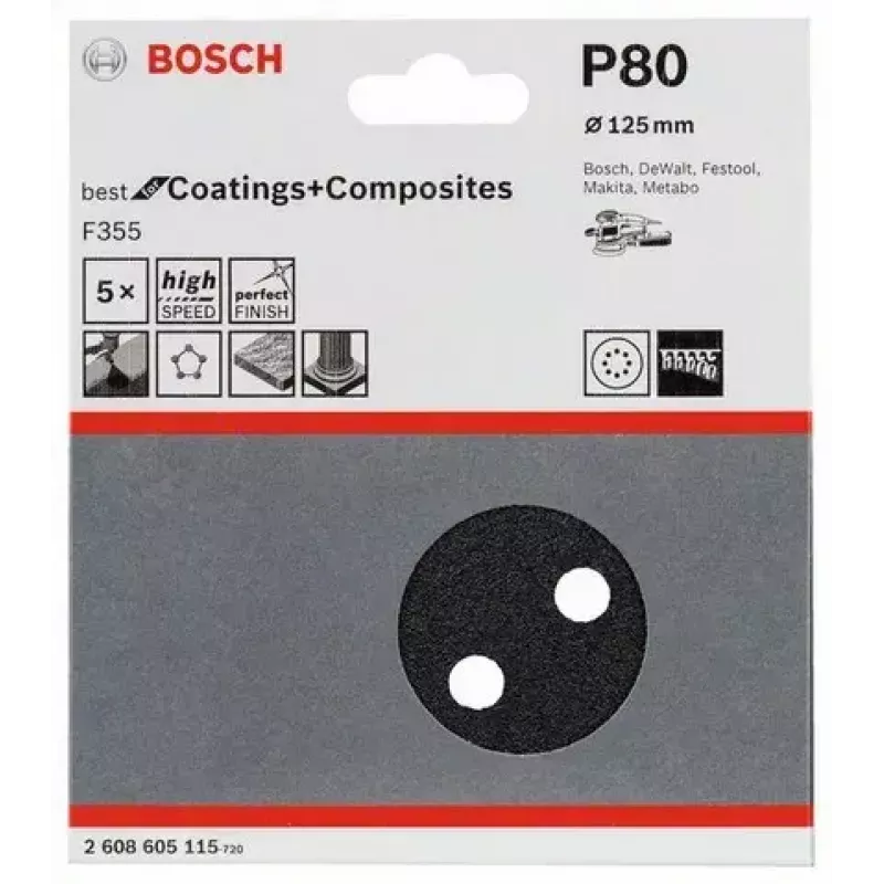 Hoja de lijar Bosch F355 5 uds. 2608605115