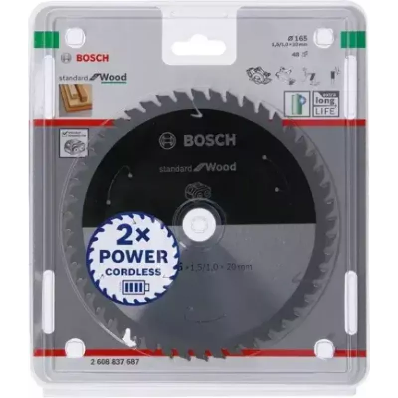 Bosch STANDARD FOR WOOD disco de sierra circular 16,5 cm 1 ud.