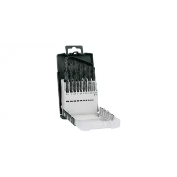 Bosch 2609255131 Juego de brocas helicoidales HSS-R para metal 19 uds., DIN 338