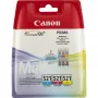 Multipack de cartuchos de tinta Canon CLI-521 C/M/Y, Cian, Magenta, Amarillo, tinta pigmentada, 3 uds.