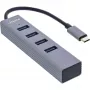 Hub múltiple InLine USB-C 3.2 (4x USB-A 5 Gb/s), OTG, carcasa de aluminio