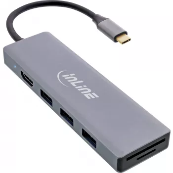 Hub múltiple InLine USB 3.2 USB-C (3x USB-A + USB-C) - lector de tarjetas - HDMI - OTG