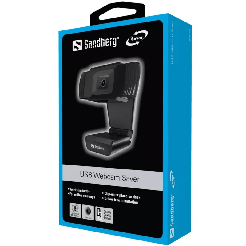 Webcam USB Sandberg 480P Saver, 0,3 MP, 640 x 480 píxeles, 30 fps, 640x480@30fps, 480p, Auto