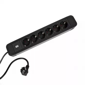 Alargador de corriente Bachmann PRIMO 2 2m 6 tomas AC interior negro