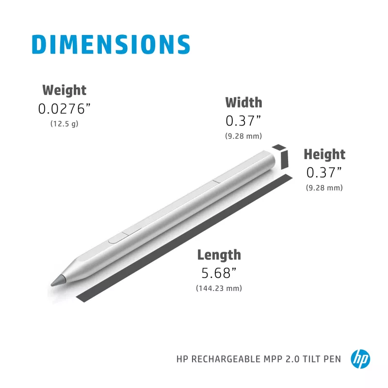 HP MPP 2.0 Tilt Pen recargable (negro), portátil, HP, negro, 1 mes(es), China, Home