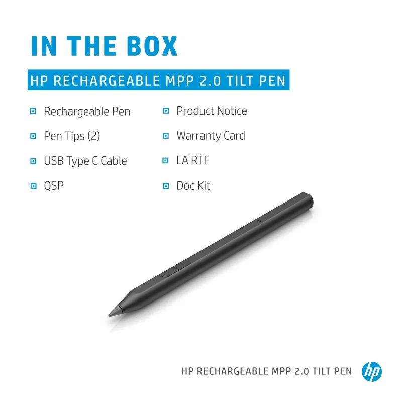 HP MPP 2.0 Tilt Pen recargable (negro), portátil, HP, negro, 1 mes(es), China, Home