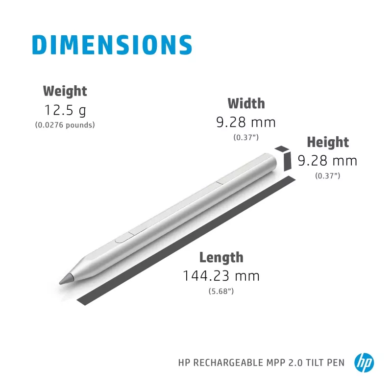 HP MPP 2.0 Tilt Pen recargable (negro), portátil, HP, negro, 1 mes(es), China, Home