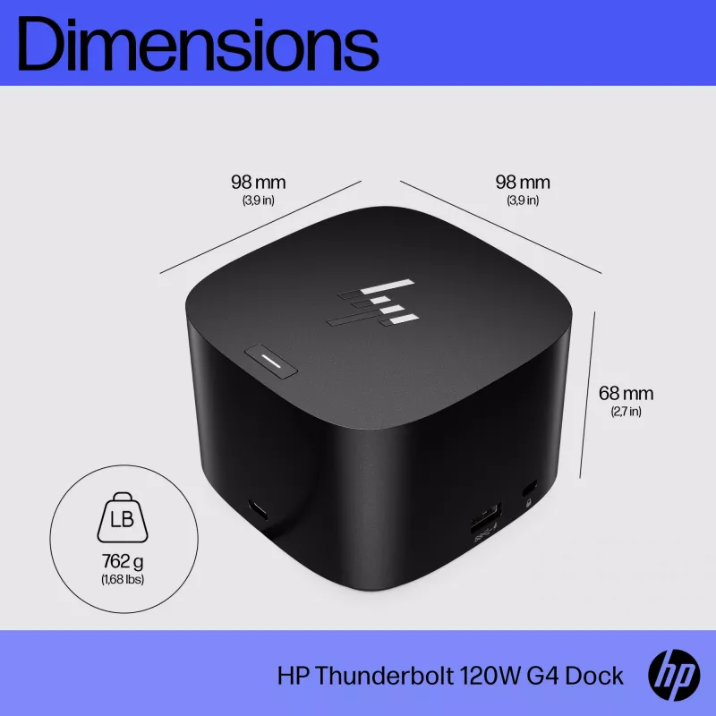 HP Thunderbolt Dock 120W G4 base de acoplamiento con cable negra Thunderbolt 4