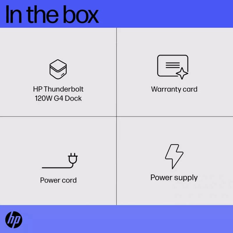 HP Thunderbolt Dock 120W G4 base de acoplamiento con cable negra