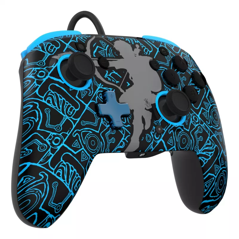 Mando PDP Nintendo Switch Sheikah Shoot REMATCH GLOW, gamepad, Nintendo Switch, Nintendo Switch Lite, Nintendo Switch OLED, D-pad, botón Home, analógico/digital, con cable, USB