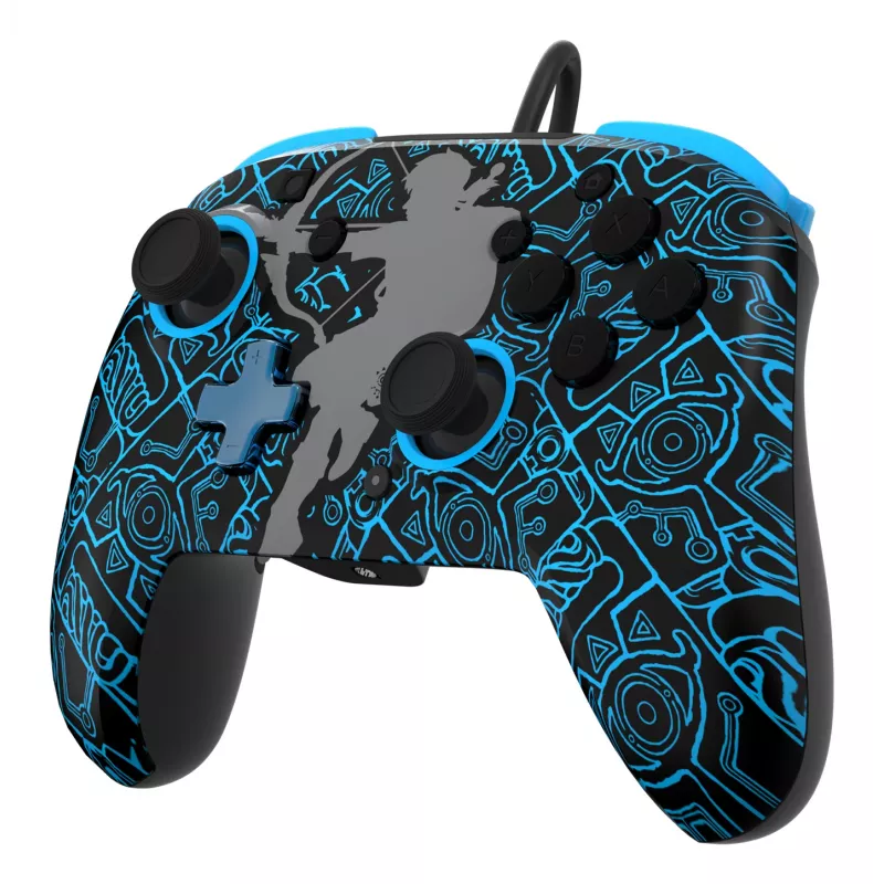 Mando PDP Nintendo Switch Sheikah Shoot REMATCH GLOW, gamepad, Nintendo Switch, Nintendo Switch Lite, Nintendo Switch OLED, D-pad, botón Home, analógico/digital, con cable, USB