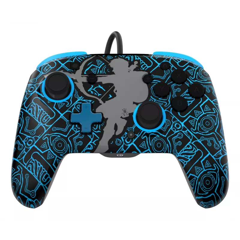 Mando PDP Nintendo Switch Sheikah Shoot REMATCH GLOW, gamepad, Nintendo Switch, Nintendo Switch Lite, Nintendo Switch OLED, D-pad, botón Home, analógico/digital, con cable, USB