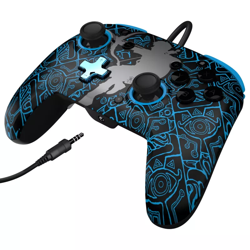 Mando PDP Nintendo Switch Sheikah Shoot REMATCH GLOW, gamepad, Nintendo Switch, Nintendo Switch Lite, Nintendo Switch OLED, D-pad, botón Home, analógico/digital, con cable, USB