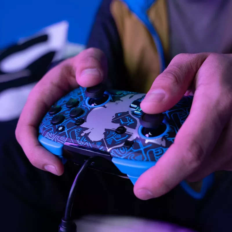 Mando PDP Nintendo Switch Sheikah Shoot REMATCH GLOW, gamepad, Nintendo Switch, Nintendo Switch Lite, Nintendo Switch OLED, D-pad, botón Home, analógico/digital, con cable, USB